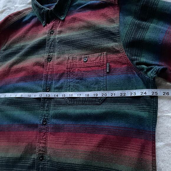 🔥Vintage Woolrich Cotton Flannel Blanket Striped Western Southwest Button Shirt - Picture 11 of 14